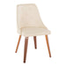 Giovanni Contemporary Accent/Dining Chair in Walnut Wood and Cream Faux Leather by LumiSource - Set of 2 - DTYStore
