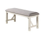 Dining Room Furniture 1x Bench Gray Fabric Cushion Seat White Clean Lines - DTYStore