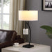 28.5' In Contemporary Dual Black Arc W/ Hanging Pendelum Lamp Metal Table Lamp Default -DTYStore