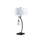 28.5' In Contemporary Dual Black Arc W/ Hanging Pendelum Lamp Metal Table Lamp Default -DTYStore