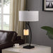 28.5' In Contemporary Dual Black Arc W/ Hanging Pendelum Lamp Metal Table Lamp Default -DTYStore