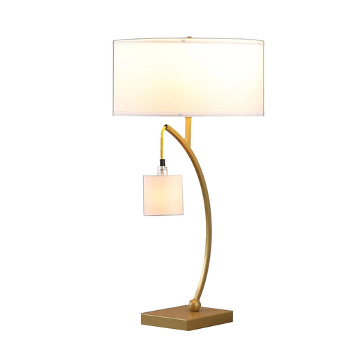 28.5' In Contemporary Dual Gold Arc W/ Hanging Pendelum Lamp Metal Table Lamp Default -DTYStore