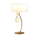 28.5' In Contemporary Dual Gold Arc W/ Hanging Pendelum Lamp Metal Table Lamp Default -DTYStore
