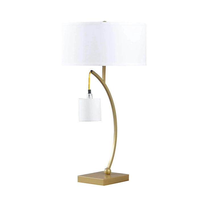 28.5' In Contemporary Dual Gold Arc W/ Hanging Pendelum Lamp Metal Table Lamp Default -DTYStore