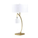 28.5' In Contemporary Dual Gold Arc W/ Hanging Pendelum Lamp Metal Table Lamp Default -DTYStore