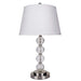 28.5' Tall Metal Table Lamp with Satin Nickel finish and Orb design, Linen Shade Default -DTYStore