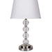 28.5' Tall Metal Table Lamp with Satin Nickel finish and Orb design, Linen Shade Default -DTYStore
