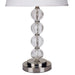 28.5' Tall Metal Table Lamp with Satin Nickel finish and Orb design, Linen Shade Default -DTYStore
