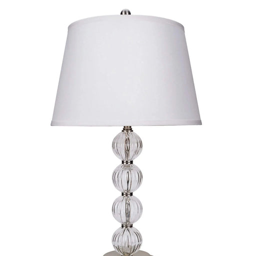 28.5' Tall Metal Table Lamp with Satin Nickel finish and Orb design, Linen Shade Default -DTYStore