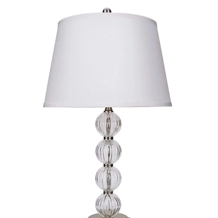 28.5' Tall Metal Table Lamp with Satin Nickel finish and Orb design, Linen Shade Default -DTYStore