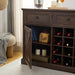 Farmhouse Buffet Cabinet with Storage Sideboard with 2 Drawers, Wine Bar Cabinet with Removable Wine Racks Storage Shelves, Liquor Coffee Bar Cupboard for Kitchen, Dining Room, Espresso L39.37''*W15.7 - DTYStore