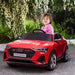12V Kids Electric Ride On Audi E-tron Car, Battery Powered Toy wIth Parent Remote Control, Safety Belt, LED Lights, Music and Horn, Red - DTYStore