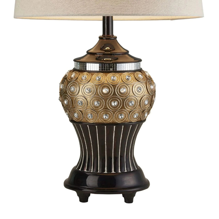 28.75 Inch Gold Max Bejeweled Resin Table Lamp Default -DTYStore