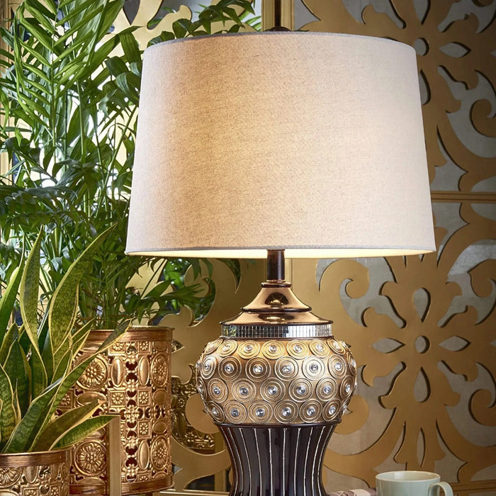 28.75 Inch Gold Max Bejeweled Resin Table Lamp Default -DTYStore