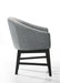 Haven Set of 2 Gray Fabric Barrel Dining Chair with Black Finish Legs - DTYStore