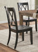 Casual Black Finish Side Chairs Set of 2 Pine Veneer Transitional Double-X Back Design Dining Room Furniture - DTYStore