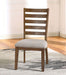 Transitional Set of 2pc Side Chairs Walnut Light Gray Ladder Back Chairs Solid wood 100% Polyester Fabric Upholstered Padded Seat Dining Room Furniture - DTYStore