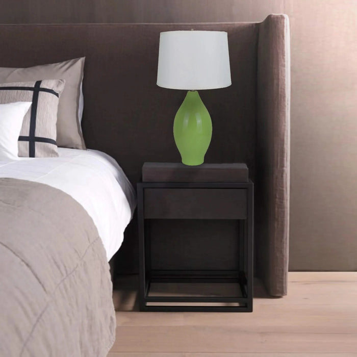 28'H RED LEMON SHAPE CERAMIC TABLE LAMP Default -DTYStore