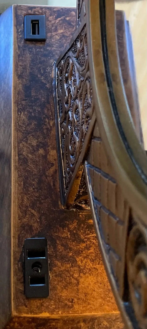 28' Antique polyresin Table Lamp WITH FLOATING CRYSTAL DECOR ON CENTER Default -DTYStore