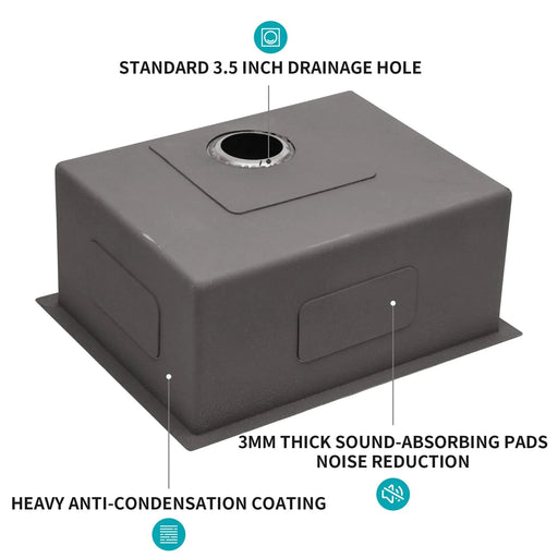 28 Inch Undermount Sink - 28' x 18' x 9' Undermount Stainless Steel Kitchen Sink 16 Gauge 9 Inch Deep Single Bowl Kitchen Sink Basin, Includes Drain Assembly (No Additional Accessories) Default -DTYStore