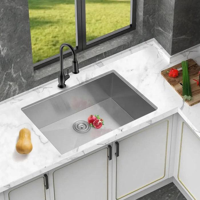 28 Inch Undermount Sink - 28' x 18' x 9' Undermount Stainless Steel Kitchen Sink 16 Gauge 9 Inch Deep Single Bowl Kitchen Sink Basin, Includes Drain Assembly (No Additional Accessories) - DTY Store