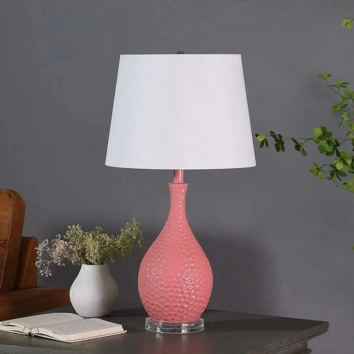 28' Pink Telli Pebble Mid-Century Resin Table Lamp Default -DTYStore