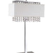 28' Tall Metal Table Lamp w/ Silver finish, White Shade w/ Crystal Accents Default -DTYStore