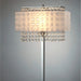 28' Tall Metal Table Lamp w/ Silver finish, White Shade w/ Crystal Accents Default -DTYStore