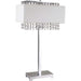 28' Tall Metal Table Lamp w/ Silver finish, White Shade w/ Crystal Accents Default -DTYStore