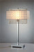 28' Tall Metal Table Lamp w/ Silver finish, White Shade w/ Crystal Accents Default -DTYStore