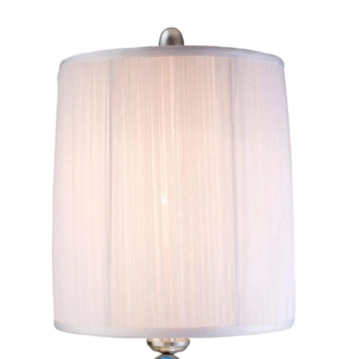 28' Tall Polyresin Table Lamp 'Just Dazzle' with Silver finish, White Shade Default -DTYStore