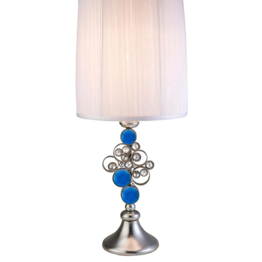 28' Tall Polyresin Table Lamp 'Just Dazzle' with Silver finish, White Shade Default -DTYStore