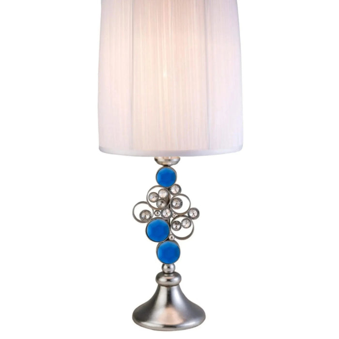 28' Tall Polyresin Table Lamp 'Just Dazzle' with Silver finish, White Shade Default -DTYStore