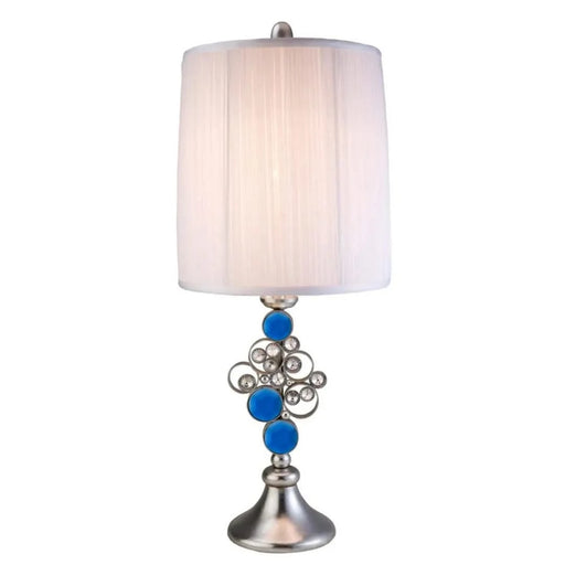 28' Tall Polyresin Table Lamp 'Just Dazzle' with Silver finish, White Shade Default -DTYStore