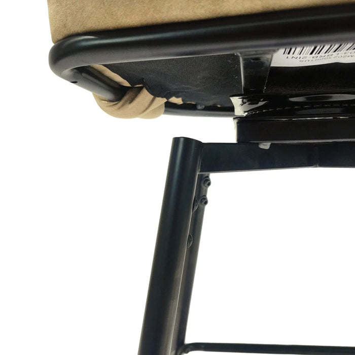 28' Technical Leather Woven Bar Stool Set of 4,Black legs Barstools No Adjustable Kitchen Island Chairs,360 Swivel Bar Stools Upholstered Counter Stool Arm Chairs with Back Footrest, (Light Brown) Default -DTYStore