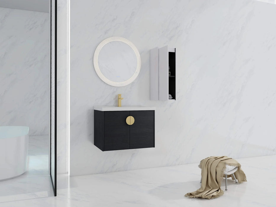 28' Wall-Mounted Bathroom Vanity With Ceramic Sink and Side Cabinet, Soft Close Doors, 00112WH-06328BCT Combination Cabinet(KD-Packing) Default -DTYStore
