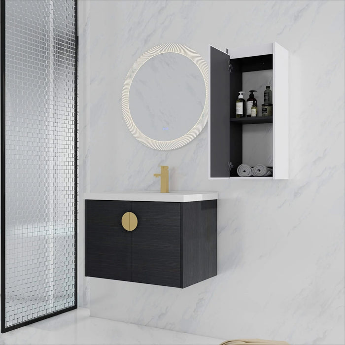 28' Wall-Mounted Bathroom Vanity With Ceramic Sink and Side Cabinet, Soft Close Doors, 00112WH-06328BCT Combination Cabinet(KD-Packing) Default -DTYStore