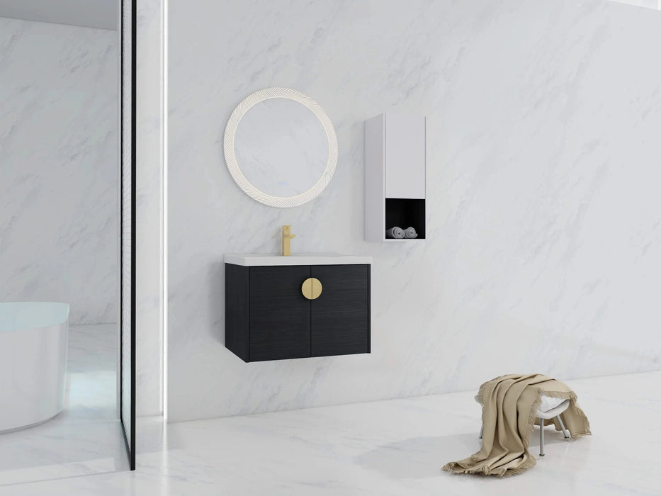 28' Wall-Mounted Bathroom Vanity With Ceramic Sink and Side Cabinet, Soft Close Doors, 00212WHK-06328BCT Combination Cabinet(KD-Packing) Default -DTYStore