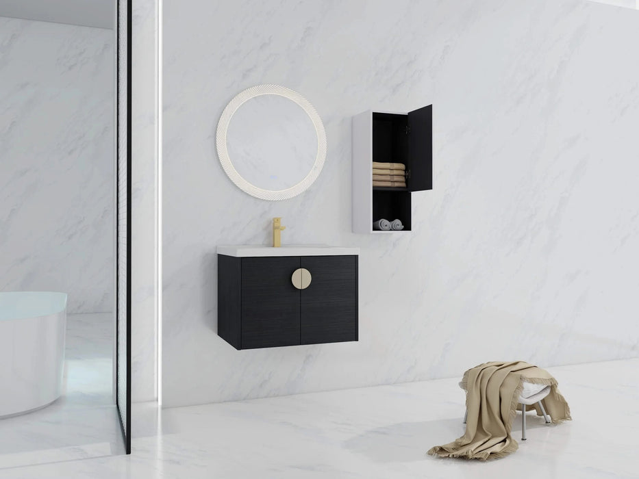 28' Wall-Mounted Bathroom Vanity With Ceramic Sink and Side Cabinet, Soft Close Doors, 00212WHK-06328BCT Combination Cabinet(KD-Packing) Default -DTYStore