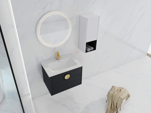 28' Wall-Mounted Bathroom Vanity With Ceramic Sink and Side Cabinet, Soft Close Doors, 00212WHK-06328BCT Combination Cabinet(KD-Packing) Default -DTYStore