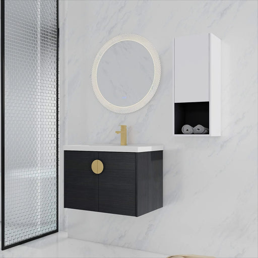 28' Wall-Mounted Bathroom Vanity With Ceramic Sink and Side Cabinet, Soft Close Doors, 00212WHK-06328BCT Combination Cabinet(KD-Packing) Default -DTYStore
