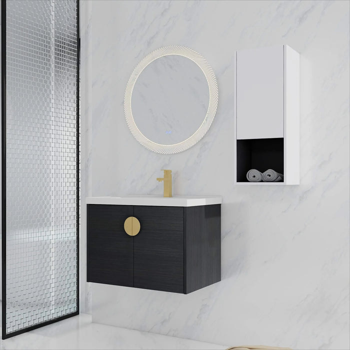 28' Wall-Mounted Bathroom Vanity With Ceramic Sink and Side Cabinet, Soft Close Doors, 00212WHK-06328BCT Combination Cabinet(KD-Packing) Default -DTYStore