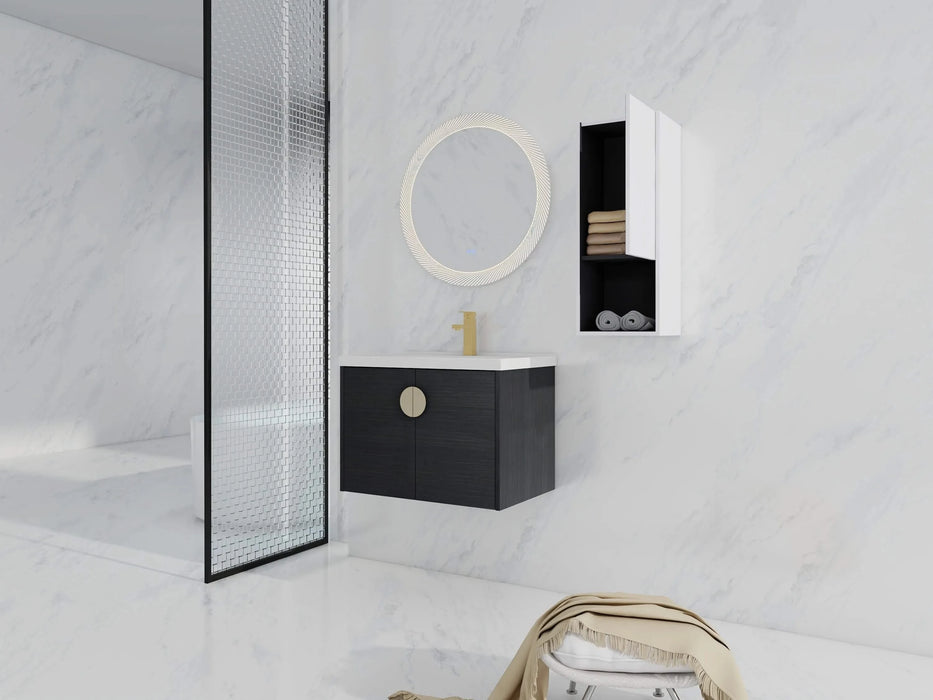 28' Wall-Mounted Bathroom Vanity With Ceramic Sink and Side Cabinet, Soft Close Doors, 00212WHK-06328BCT Combination Cabinet(KD-Packing) Default -DTYStore