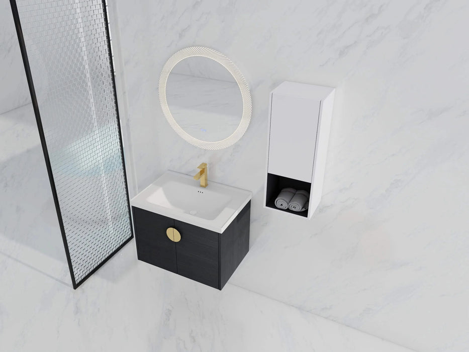 28' Wall-Mounted Bathroom Vanity With Ceramic Sink and Side Cabinet, Soft Close Doors, 00212WHK-06328BCT Combination Cabinet(KD-Packing) Default -DTYStore