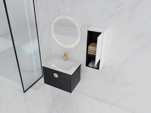 28' Wall-Mounted Bathroom Vanity With Ceramic Sink and Side Cabinet, Soft Close Doors, 00212WHK-06328BCT Combination Cabinet(KD-Packing) Default -DTYStore