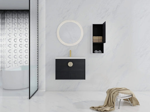 28' Wall-Mounted Bathroom Vanity With Ceramic Sink and Side Cabinet, Soft Close Doors, 00212WHK-06328BCT Combination Cabinet(KD-Packing) Default -DTYStore