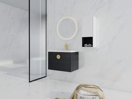 28' Wall-Mounted Bathroom Vanity With Ceramic Sink and Side Cabinet, Soft Close Doors, 00212WHK-06328BCT Combination Cabinet(KD-Packing) Default -DTYStore