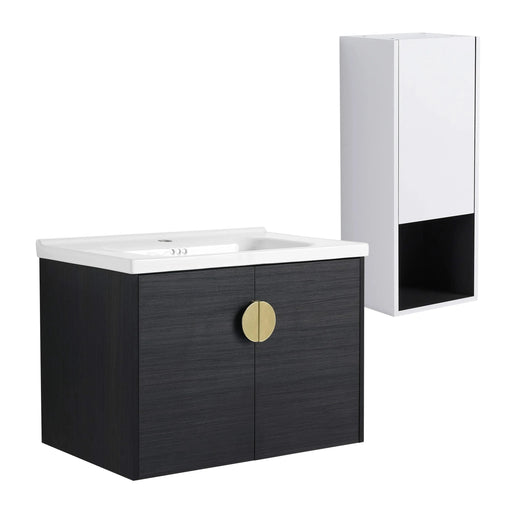 28' Wall-Mounted Bathroom Vanity With Ceramic Sink and Side Cabinet, Soft Close Doors, 00212WHK-06328BCT Combination Cabinet(KD-Packing) Default -DTYStore