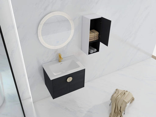 28' Wall-Mounted Bathroom Vanity With Ceramic Sink and Side Cabinet, Soft Close Doors, 00212WHK-06328BCT Combination Cabinet(KD-Packing) Default -DTYStore