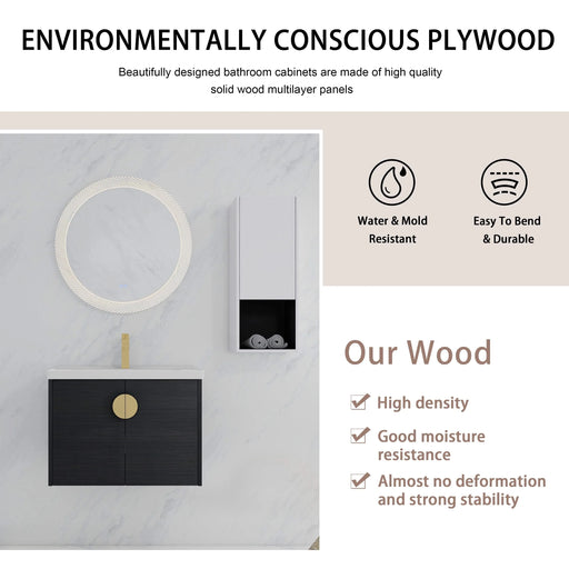 28' Wall-Mounted Bathroom Vanity With Ceramic Sink and Side Cabinet, Soft Close Doors, 00212WHK-06328BCT Combination Cabinet(KD-Packing) Default -DTYStore